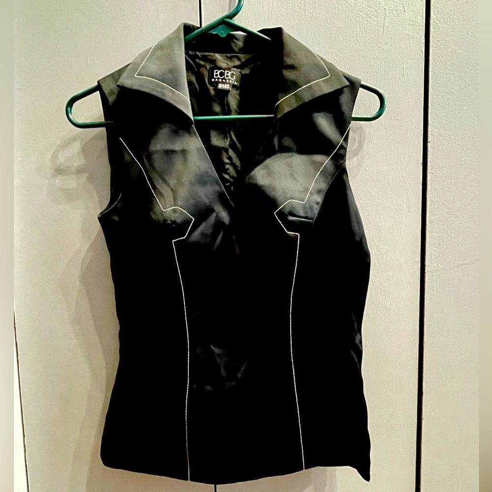 BCBG MaxAzria Black Satin w/Pin Stipe
